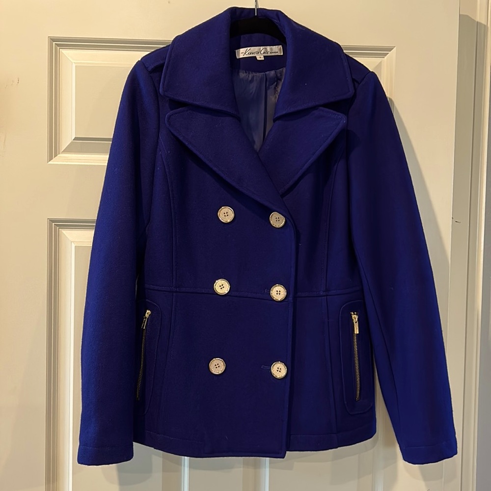 Gorgeous blue Kenneth Cole Reaction pea coat